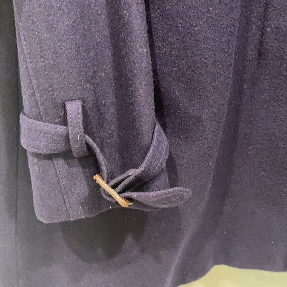 J. Crew Women's Navy Blue Pea Wool Coat Winter Long Trench Sz 2 - Picture 7 of 7